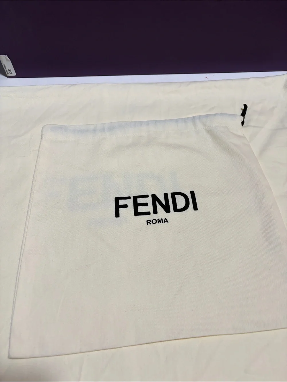 Fendi Cream Dust Bags with Black Logo 24 x 17 (two) and one 12x11